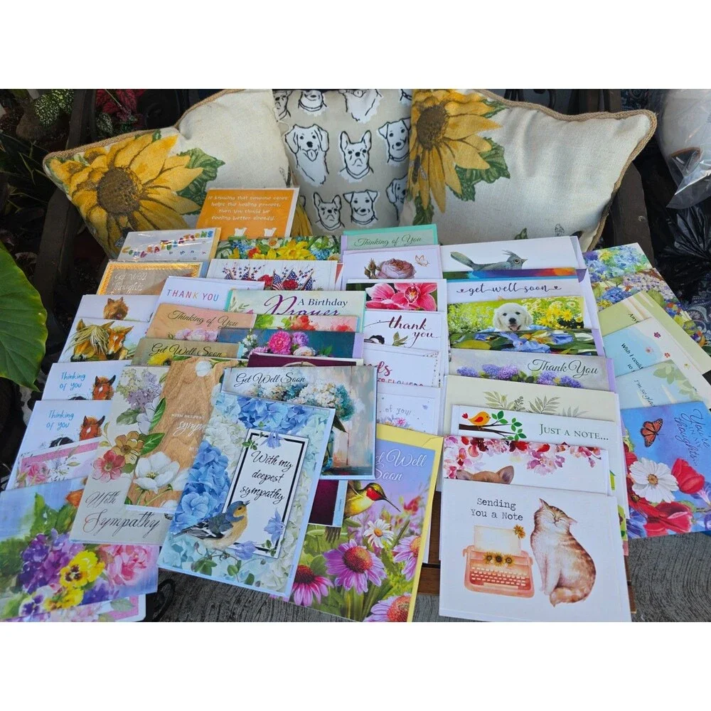 Mega Lot of 120 Greeting Cards All-Occasion Birthday Holiday Sympathy Envelopes